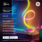 GE Cync Dynamic Effects Smart LED Light Strip, 16 ft, Full Color, Music Sync & Power Supply