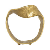 Gold Twisted Ring Sculpture, 6.75" Hammered Metal Tabletop Accent