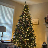 Costway Pre-Lit Hinged Artificial Christmas Tree, 4–9 ft, Warm White & Multicolor LEDs, 11 Lighting Modes