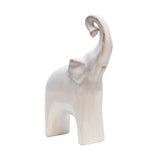 11" Sagebrook Home Ceramic Elephant Sculpture, Raised-Trunk Tabletop Figurine