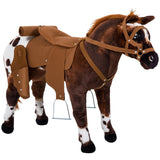 Qaba Plush Ride-On Horse with Neighing & Galloping Sounds, Padded Seat