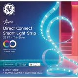 GE Cync Direct Connect Full Color LED Light Strip, 32 ft, Indoor Smart Wi-Fi Lighting