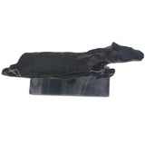 14" Metal Black Galloping Horse Sculpture on Marble Base, Tabletop Décor
