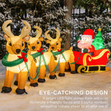 Best Choice Products 8.5ft Lighted Christmas Inflatable Santa Sleigh & 3 Reindeer with Built-In Fan