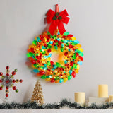 Mr. Christmas 17" Retro C9 Bulb Wreath, Multicolor with 50 LEDs, Twinkling Mode & Timer