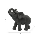 Sagebrook Home 7" Elephant Sculpture, Metallic Gold Polyresin Tabletop Figurine