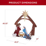 Best Choice Products 4ft Outdoor Nativity Scene with Holy Family, Sheep & Donkey