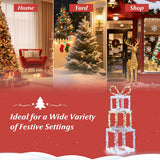 Costway Stacked Christmas Gift Box Lights, 3 ft, 3 Boxes with 200 Warm & Cold White LEDs