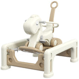 Qaba 5-in-1 Toddler Rocking Horse with Detachable Balance Board, Push Handle & Footrests