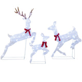 Costway Lighted Christmas Reindeer Family Set, 3 Pieces, 255 Cold White LEDs, Buck, Doe & Fawn