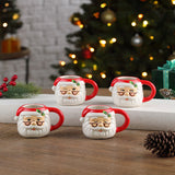 Mr. Christmas Santa Espresso Mugs, Set of 4, 2 oz Ceramic Cups, Microwave & Dishwasher Safe