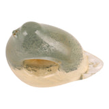 Green Glass Bird Sculpture, 5" Handcrafted Figurine with Hollow Center & Ombre Finish