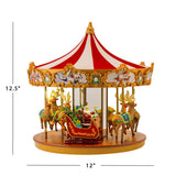 Mr. Christmas 12" Very Merry Animated Christmas Carousel with LED Lights & 25 Carols