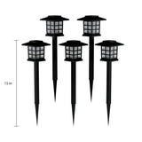 Nature Spring Solar LED Pathway Coach Lights, 6-Pack, Black, Cool White, 15"