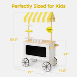 Best Choice Products Kids Lemonade Stand Play Kitchen with Canopy, Chalkboard, Wheels & 8 Accessories