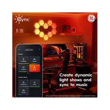 GE Cync Dynamic Effects Smart LED Hexagon Light Panels, 7-Pack, Full Color with Music Sync