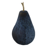 Tiverton Small Glass Pear Figurine, 12" Glossy Black Decorative Tabletop Sculpture
