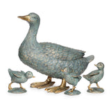 Roman 11" Tall Duck with Ducklings Garden Statue Set, 4-Piece, Gray Resin