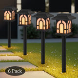 C Cattleya Solar Flickering Flame LED Path Lights, 6-Pack