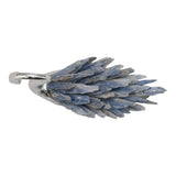 Decorative Swan Sculpture with Blue Kyanite Stone, Silver Metal Tabletop Figurine