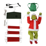 Mr. Christmas 10ft Outdoor Animated Rope Ladder Climbing Grinch with Lights, Music & Timer