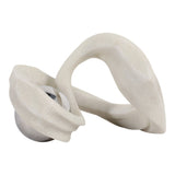 White & Silver Resin Knot Sculpture with Stainless Steel Sphere, 10" Tall Tabletop Décor
