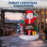 6 ft Christmas Inflatable Santa with Penguin & Merry Christmas Sign, Lighted Holiday Yard Decoration