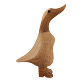 Natural Wood Duck in Boots Figurine, Approximately 9", Brown & Tan Tabletop Décor