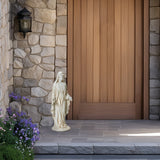 LuxenHome Virgin Mary Statue, 29.5" Ivory Blessed Mother Sculpture, Indoor & Outdoor Garden Décor