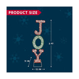 Joyfy 3 ft Lighted Stacked JOY Yard Decoration, Red & Green 2D Christmas Display, 30 LEDs