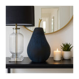 Tiverton Small Glass Pear Figurine, 12" Glossy Black Decorative Tabletop Sculpture