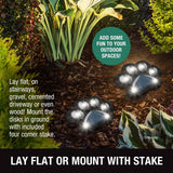 Bell + Howell Solar Paw Print Color Changing LED Pathway Lights, 6-Pack