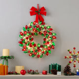 Mr. Christmas 17" Retro C9 Bulb Wreath, Red & Green with 50 LEDs, Twinkling Mode & Timer