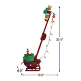 Mr. Christmas Grinch Animated Utility Sleigh with Max, Extendable Ladder & 15 Christmas Songs
