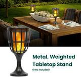 Techko Solar Outdoor Torch Lights, 2-Pack, Flickering Flame & Steady Light, 3-in-1 Design