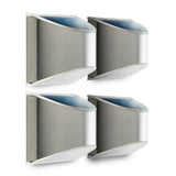 Home Zone Living Secure Solar LED Fence & Step Wall Lights, 4-Pack, Silver Stainless Steel