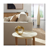 Gold Twisted Ring Sculpture, 6.75" Hammered Metal Tabletop Accent