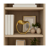 Gold Twisted Ring Sculpture, 6.75" Hammered Metal Tabletop Accent