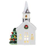 Mr. Christmas 8" Nostalgic Ceramic Village Church with LED Lights & 4-Hour Timer