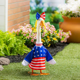 Evergreen Giddy the Goose White Metal Porch Statue, 21" Tall, Indoor & Outdoor Garden Décor