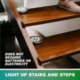 Bell + Howell Solar LED Disk Lights, 8 LEDs per Light, Outdoor Pathway Lighting