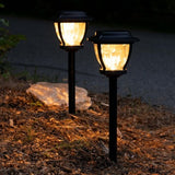 Innovations Solar Wave Glass Path Lights, 2-Pack, Black, 30 Lumens, Warm White LEDs