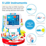 Best Choice Products Kids Play Doctor Kit with Mobile Medical Cart, 17 Accessories & Carrying Case