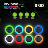 Bell + Howell Vividisk Color Changing Solar LED Disk Ground Lights, 8-Pack