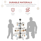Best Choice Products 3ft Wrought Iron Ornament Display Tree with Folding Branches, Stand & Star Topper