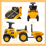 Cat Caterpillar Licensed Ride-On Excavator with Shovel & Trailer, Foot-Powered