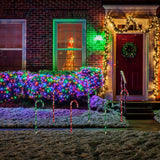 Northlight 28" Lighted Candy Cane Pathway Markers, Set of 6, Red & Green with 100 Lights