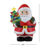 Mr. Christmas 9" Nostalgic Ceramic Santa with LED-Lighted Tree & 4-Hour Timer