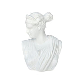 HomeRoots 9" White Woman Bust Statue, Glossy Ceramic, Handmade Tabletop Sculpture