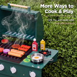 Best Choice Products Kids Wooden BBQ Grill Playset with 28 Accessories, Storage & Wheels